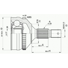 CVJ5258.10 OPEN PARTS Шарнирный комплект, приводной вал