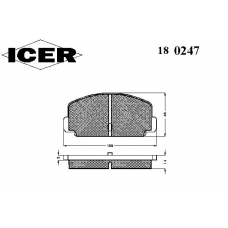 180247 ICER Комплект тормозных колодок, дисковый тормоз