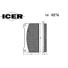 160276 ICER Комплект тормозных колодок, дисковый тормоз