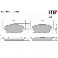 BL1739A2 FTE Комплект тормозных колодок, дисковый тормоз