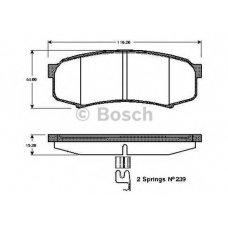 0 986 TB3 051 BOSCH Комплект тормозных колодок, дисковый тормоз