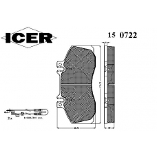 150722 ICER Комплект тормозных колодок, дисковый тормоз