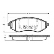 0 986 TB2 447 BOSCH Комплект тормозных колодок, дисковый тормоз