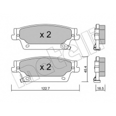 22-0701-0 METELLI Комплект тормозных колодок, дисковый тормоз