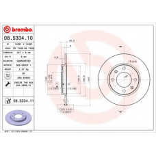 08.5334.11 BREMBO Тормозной диск