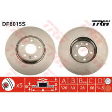 DF6015S TRW Тормозной диск