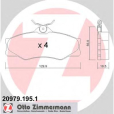 20979.195.1 ZIMMERMANN Комплект тормозных колодок, дисковый тормоз