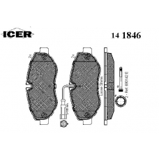 141846 ICER Комплект тормозных колодок, дисковый тормоз