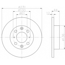 8DD 355 101-931 HELLA Тормозной диск