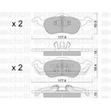 22-0291-0 METELLI Комплект тормозных колодок, дисковый тормоз