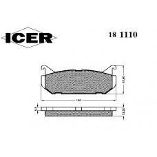 181110 ICER Комплект тормозных колодок, дисковый тормоз