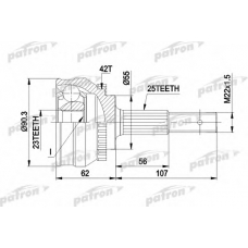 PCV1275 PATRON Шарнирный комплект, приводной вал