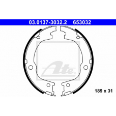 03.0137-3032.2 ATE Комплект тормозных колодок, стояночная тормозная с