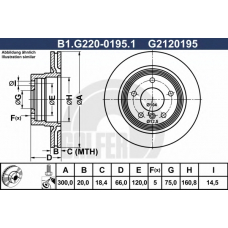 B1.G220-0195.1 GALFER Тормозной диск