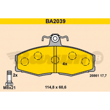 BA2039 BARUM Комплект тормозных колодок, дисковый тормоз