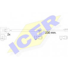 610611 E C ICER Сигнализатор, износ тормозных колодок