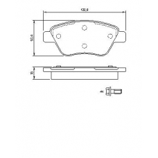 0 986 494 132 BOSCH Комплект тормозных колодок, дисковый тормоз