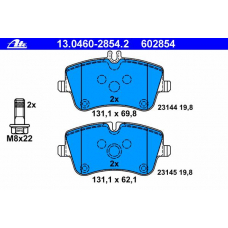 13.0460-2854.2 ATE Комплект тормозных колодок, дисковый тормоз
