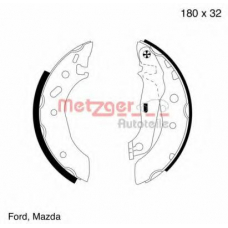 MG 642 METZGER Комплект тормозных колодок