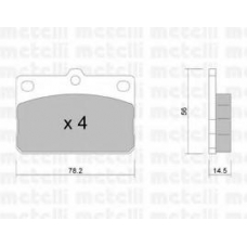 22-0440-0 METELLI Комплект тормозных колодок, дисковый тормоз