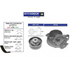 KH 213WP08 HUTCHINSON Водяной насос + комплект зубчатого ремня