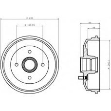 8DT 355 300-171 HELLA Тормозной барабан