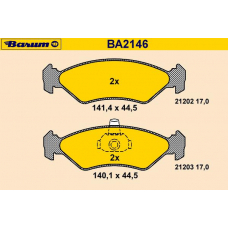 BA2146 BARUM Комплект тормозных колодок, дисковый тормоз