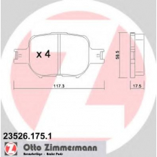 23526.175.1 ZIMMERMANN Комплект тормозных колодок, дисковый тормоз