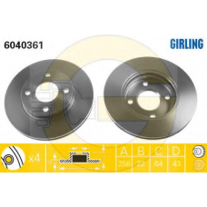 6410802 GIRLING Комплект тормозов, дисковый тормозной механизм
