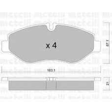 22-0671-1 METELLI Комплект тормозных колодок, дисковый тормоз