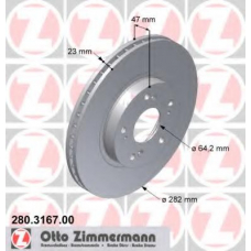 280.3167.00 ZIMMERMANN Тормозной диск