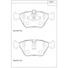 KD7311 ASIMCO Комплект тормозных колодок, дисковый тормоз