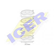 141971 ICER Комплект тормозных колодок, дисковый тормоз