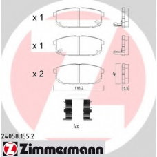 24058.155.2 ZIMMERMANN Комплект тормозных колодок, дисковый тормоз