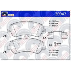 20947 GALFER Комплект тормозных колодок, дисковый тормоз