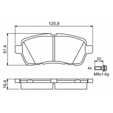 0 986 494 195 BOSCH Комплект тормозных колодок, дисковый тормоз