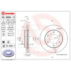 09.9996.11 BREMBO Тормозной диск