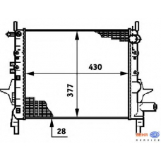 8MK 376 720-011 HELLA Радиатор, охлаждение двигателя