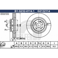 B1.G232-0114.1 GALFER Тормозной диск