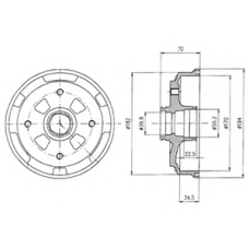 BF263 DELPHI Тормозной барабан