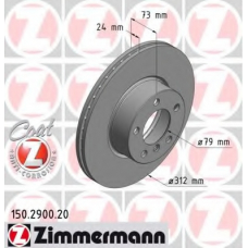 150.2900.20 ZIMMERMANN Тормозной диск