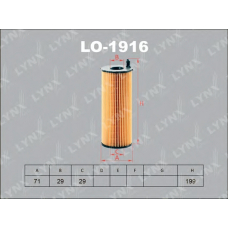 LO1916 LYNX Lo-1916 фильтр масляный audi a4(8e/8k) 2.7d-3.0d 04] / a5 2.7d-3.0d 07] / a6 2.7d-3.0d 04-11 / allro