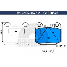 B1.G102-0575.2 GALFER Комплект тормозных колодок, дисковый тормоз