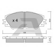 BPTO-1007 AISIN Комплект тормозных колодок, дисковый тормоз