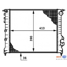 8MK 376 708-611 HELLA Радиатор, охлаждение двигателя