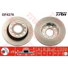 DF4276 TRW Тормозной диск