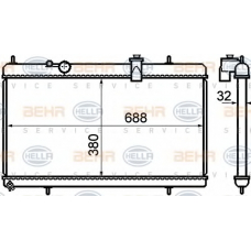 8MK 376 732-751 HELLA Радиатор, охлаждение двигателя