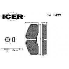 141499 ICER Комплект тормозных колодок, дисковый тормоз