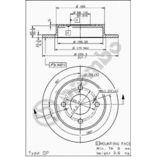 08.5443.30 BREMBO Тормозной диск