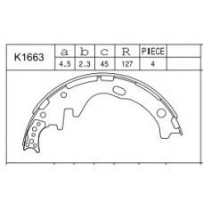 K1663 ASIMCO Комплект тормозных колодок